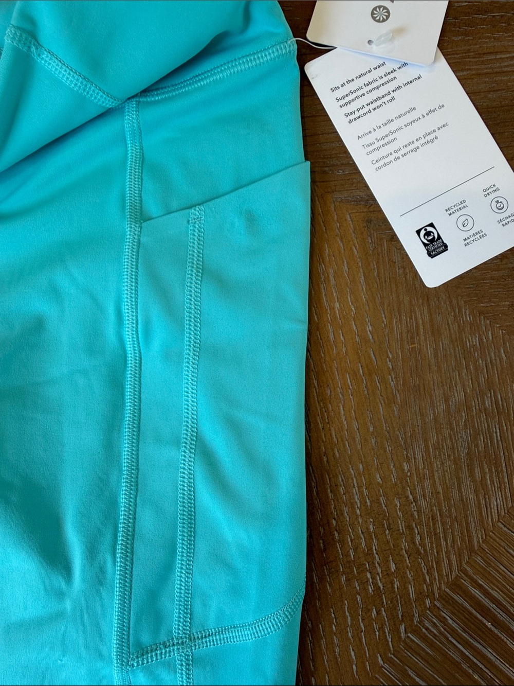 Athleta Bright Turquoise Mid-Rise Bike Shorts - Picture 6 of 8